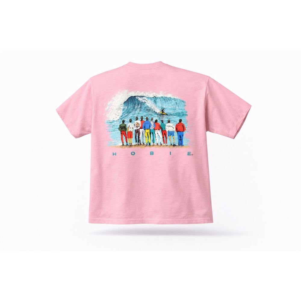 Vtg 1987 Hobie Surf Women’s Pink Made in USA Surfing Graphic Tee Sz L - Picture 1 of 9